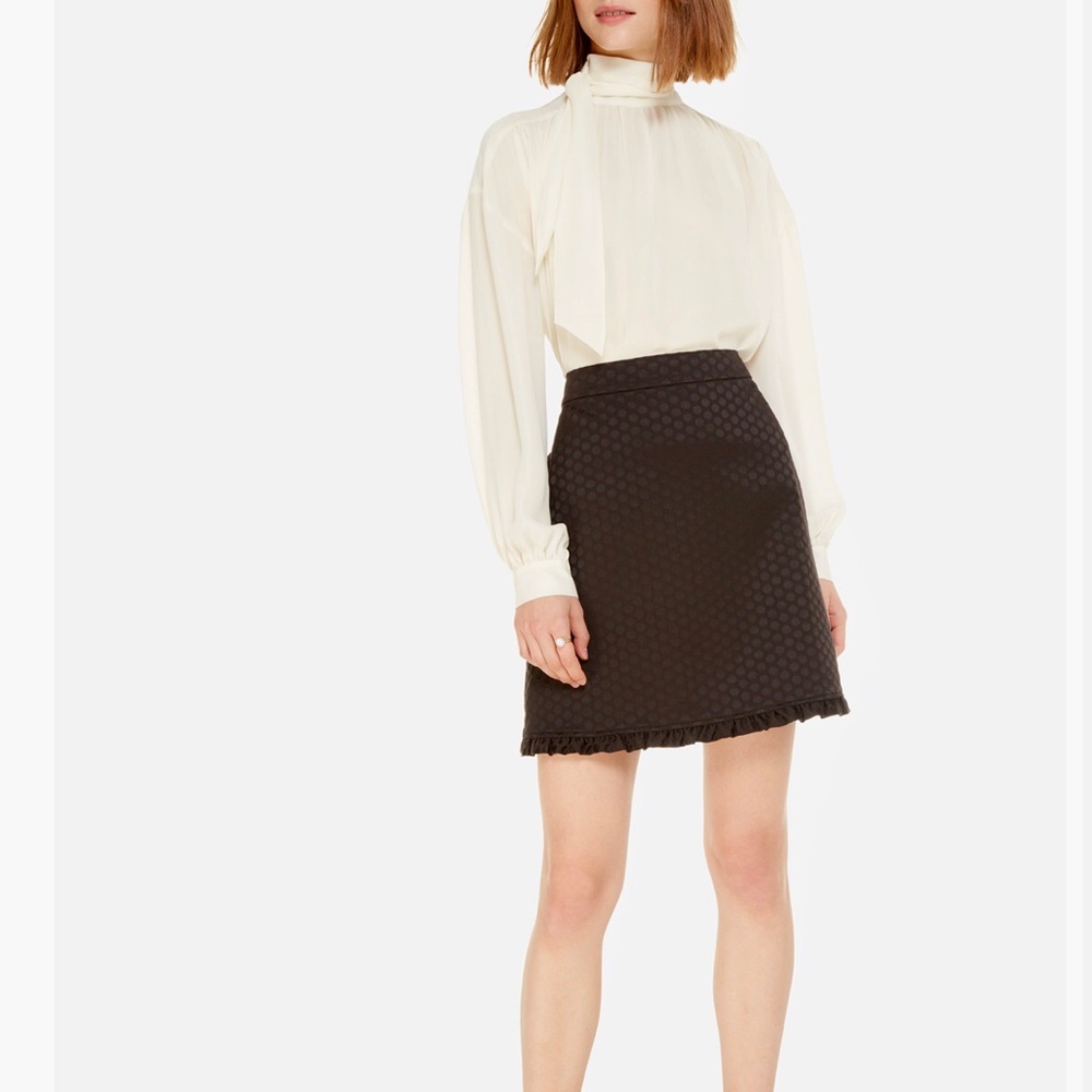 NWT-KATE SPADE -BLACK JACQUARD DOT SKIRT